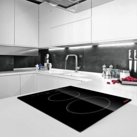 Built In Electric Stove Top, 20 X 11.6 Inch 2 Burners, 110V Glass Radiant Cooktop With Sensor Touch Control, Timer & Child Lock Included, 9 Power Leve