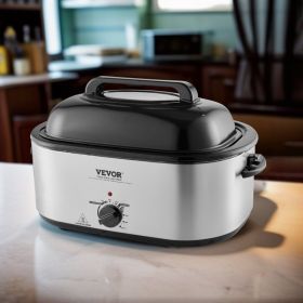 Electric Roaster Oven, 26 QT Turkey Roaster Oven With Self-Basting Lid, 1450W Roaster Oven With Defrost & Warm Function, Adjustable Temperature, Remov