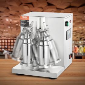Milkshake Maker Machine, 120W Commercial Milk Tea Shaker Machine, Double Head Milk Shake Mixer Machine, 0-180s Adjustable Milkshake Blender, With 750