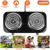 Double Burner Electric Hot Plate, 2000W Fast Heating with 5 Temperature Levels, Portable Stainless Steel Hot Plate for Home Dorm RV