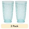(2 pack) 24-Ounce Embossed Tritan Ditsy Tall Tumbler, Teal