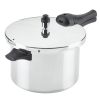 Pressure Cooker 6 Quart Aluminum Stovetop Pressure Cooker, Induction Compatible, Metal Utensil Safe, Silver