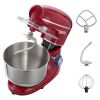 Stand Mixer, 6 QT Electric Kitchen Mixer, 660W Dough-Mixer, 6+P Speeds Tilt-head Food-Mixer with 1.6 QT Blender Cup, Stainless Steel Bowl, Dough Hook