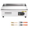 Commercial Electric Griddle, 21.06 x 11.81 inch, 3200W, 122-570 Fahrenheit Adjustable Temp Control, Stainless Steel Body, Full Flat, with 2 Spatulas