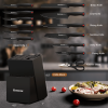 14-Piece Kitchen Knife Set with Built-In Sharpener, German Stainless Steel Blades, Rust-Resistant & Dishwasher Safe, Black