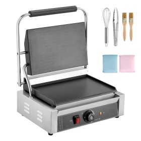 Commercial Panini Grill, 1800W Electric Sandwich Panini Maker, Stainless Steel Sandwichs Press Grill with Handle and Temp Control