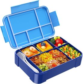 Bento Lunch Box for Kids - 1450ml Leakproof Kids Bento Box 6 Compartments Toddler Lunch boxes with Silverware for Back to School