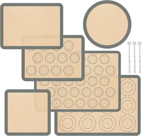 Silicone Baking Mat Set of 6, Silicone Mats for Baking, Baking Sheets Non Stick for Macaron, Cookie, Pizza, Bread and Pastry, Baking Supplies for Oven