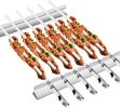 Stainless Steel Shish Kabob Skewers - 17' Long, 0.35' Wide BBQ Skewers (Set of 6) + 2 Grill Racks + 1 Storage Case
