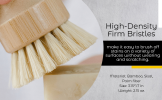 Natural Bamboo Sisal Fiber Dish Brush - Eco-Friendly Kitchen Scrub Brush for Dishes, Pots, Cast Iron Pans