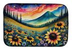 Black-eyed Susans in Color Dish Drying Mat Absorbent Dish Drying Mat Pad for Kitchen Counter Dish Drainer Mat for Countertop, 14 x 21", Multicolor