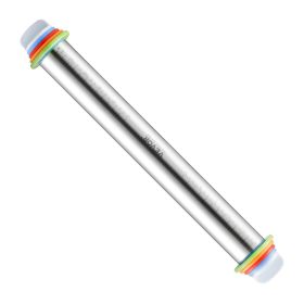 VEVOR Adjustable Rolling Pin, Stainless Steel Dough Roller Designs, Rolling Pin with Thickness Rings and Pastry Baking Nonstick Mat Set
