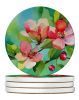 Arkansas Apple Blossom in Watercolor Large Sandstone Coasters Pack of 4 Absorbent Round Coasters Decor Gifts for Men or Women, 4 in, Multicolor