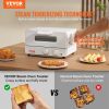VEVOR 5-IN-1 Steam Oven Toaster, 12L Convection Oven, 1300W Steam Toaster Oven Countertop Combo with Grill, Pizza Pan, Gloves, 2 Slices Toast