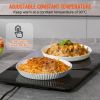 VEVOR Electric Warming Tray, 16.5" x 11" Portable Tempered Glass Heating Tray with Temperature Range (65-90 Celsius), Perfect for Dinner, Catering