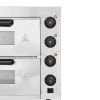 Commercial Pizza Oven Countertop, 16-Inch Double Deck Layers, Stainless Steel Electric Pizza Oven with Stone and Handle
