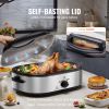Electric Roaster Oven, 18 QT Turkey Roaster Oven with Self-Basting Lid, 1450W Roaster Oven with Defrost & Warm Function, Adjustable Temperature