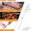 Stainless Steel Shish Kabob Skewers - 17' Long, 0.35' Wide BBQ Skewers (Set of 6) + 2 Grill Racks + 1 Storage Case