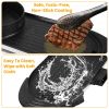 2 in 1 Electric Hot Pot with BBQ Grill Cooker 2200W Smokeless Non-Stick Korean BBQ Grill Shabu Shabu Hot Pot with Independent Temperature Control 5 Ge