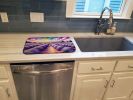 English Lavender in Color Dish Drying Mat Absorbent Dish Drying Mat Pad for Kitchen Counter Dish Drainer Mat for Countertop, 14 x 21", Multicolor
