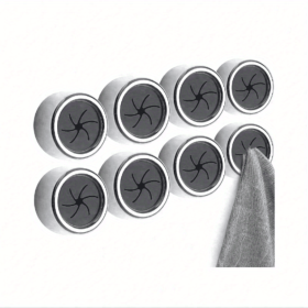 1/3/8pcs Kitchen Towel Holder, Self Adhesive Wall Dish Towel Hook, Round Wall Mount Towel Holder For Bathroom, Kitchen And Home, Wall, Cabinet, Garage (Quantity: 8pcs)